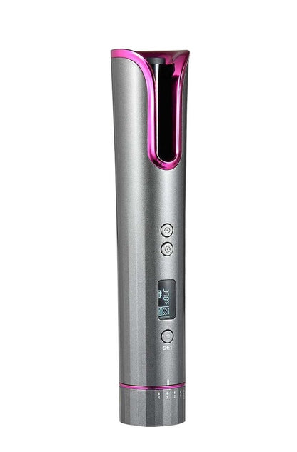BlumWay Wireless Automatic Curling Iron, Wireless Curler Wireless Curling Iron USB Hair Curler with Scalding Protection, 4 Temperature 6 Time Settings LCD Display
