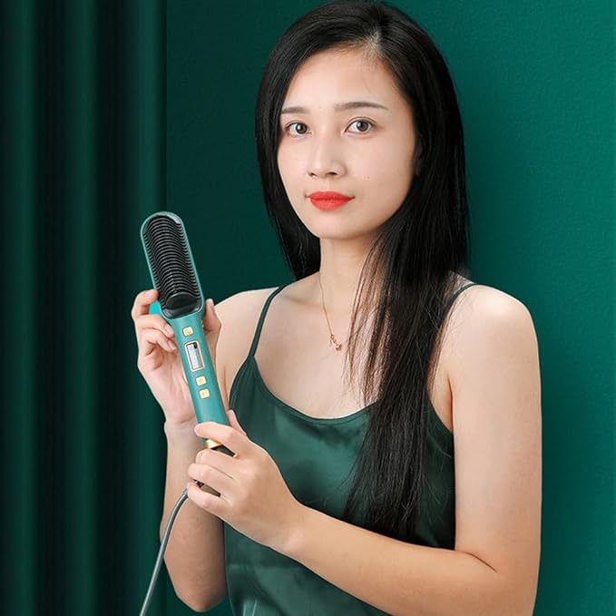 Electric Hair Straightener Brush Curling Comb Hair Curling Tool Straight Brush