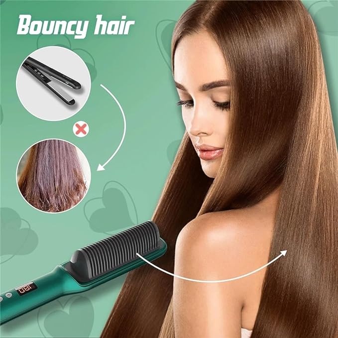 Electric Hair Straightener Brush Curling Comb Hair Curling Tool Straight Brush