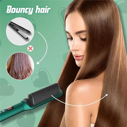 Electric Hair Straightener Brush Curling Comb Hair Curling Tool Straight Brush