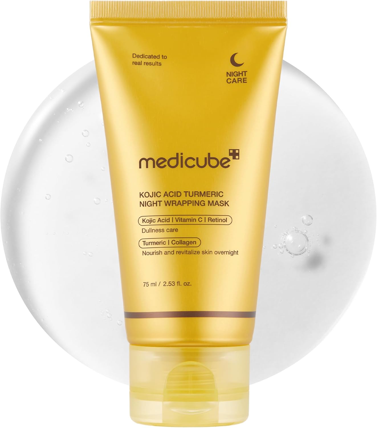 Medicube Kojic Acid Turmeric Overnight Wrapping Peel Off Mask – Brightens & Defends Against Skin Stress for a Clear, Glowing Complexion, Korean Skincare, 2.53 fl. oz.